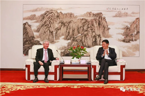 淮北市长戴启远会见完美古润金、胡瑞连一行