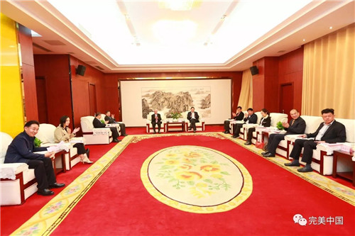 淮北市长戴启远会见完美古润金、胡瑞连一行