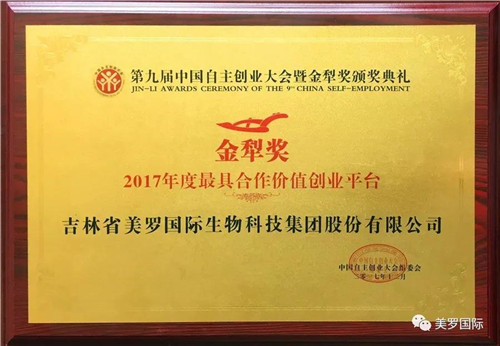 美罗国际集团获第九届中国自主创业大会大奖