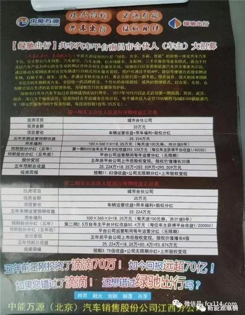 绿驰出行承诺靠高回报非法吸收公众存款,共享出行成诈骗重灾区